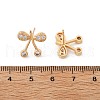 Brass Micro Pave Clear Cubic Zirconia Stud Earrings for Women EJEW-G428-26G-01-5
