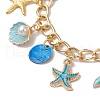 3Pcs 3 Colors Ocean Theme Aluminium Twisted Curb Chain Bracelets for Women BJEW-JB11650-4