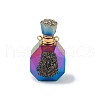 Electroplated Natural Druzy Agate Openable Perfume Bottle Pendants G-L524-10G-01-2