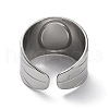 Non-Tarnish 304 Stainless Steel Open Cuff Ring Components STAS-M323-61P-3