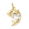Brass Micro Pave Cubic Zirconia Pendants KK-V011-28G-A-1