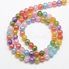 Electroplate AB Color Plated Synthetic Crackle Quartz Round Beads Strands G-L155-6mm-07-3