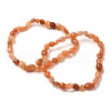 Natural Red Aventurine Beads Stretch Bracelets for Men Women BJEW-I320-01B-1