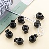 1-Hole Dyed Iron Spring Loaded Eco-Friendly Plastic Round Buckle Cord Toggle Lock Beans Stoppers for Sportwear Luggage Backpack Straps X-FIND-E004-60B-18mm-7