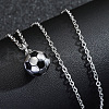 Football 201 Stainless Steel Black Enamel Pendant Cable Chain Necklaces for Men FS-WGF314D-01-1