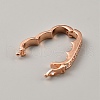 Brass Micro Pave Clear Cubic Zirconia Peanut Enhancer Clasps FIND-WH0139-238RG-2