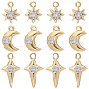 Beebeecraft 18Pcs 3 Style Brass Micro Pave Cubic Zirconia Charms KK-BBC0011-54-1