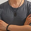 304 Stainless Steel Chain Bracelets & Rectangle Pendant Necklaces & Rings for Men FS-WGDB989-01-2