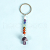 Natural Amethyst Mushroom Charm Keychain G-PW0007-044G-1