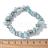 Natural Larimar Beaded Stretch Bracelets BJEW-JB02680-01-5