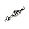 316 Surgical Stainless Steel Micro Pave Cubic Zirconia  Pendants STAS-D304-17AS-2