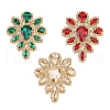 3Pcs 3 Colors Teardrop Shape Alloy Rhinestone Appliques FIND-FG0002-20-1