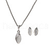 Horse Eye Alloy & Cat Eye Pendant Necklaces & Stud Earrings Sets FS-WG775AC-03-2