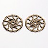 Steampunk Theme Tibetan Style Alloy Gear Cog Pendants TIBEB-19598-AB-NR-2