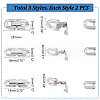 Unicraftale 6Pcs 3 Styles 304 Stainless Steel Fold Over Clasp FIND-UN0001-45-3