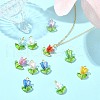 90Pcs 9 Colors Acrylic Lampwork Pendants PALLOY-CJ00048-6
