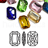 Faceted Rectangle K9 Glass Pointed Back Rhinestone Cabochons RGLA-A017-6x8mm-SM-1