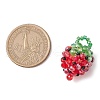 Handmade Glass Seed Beaded Strawberry Pendants PALLOY-CJ00086-2