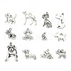 Tibetan Style Alloy Puppy Pendants TIBEP-MSMC021-17AS-1