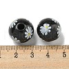 Printed Wood European Beads WOOD-G022-19E-3