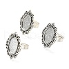 Vintage Adjustable Iron Finger Ring Components Alloy Cabochon Bezel Settings PALLOY-Q300-09AS-NR-5