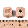 Engraved Beech Wood Beads WOOD-N015-08C-3
