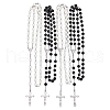 DICOSMETIC 4Pcs 2 Colors ABS Plastic Imitation Pearl Rosary Bead Necklaces Set NJEW-DC0001-04-1