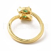 Cubic Zirconia Teardrop Open Cuff Ring RJEW-H101-29G-3