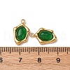 304 Stainless Steel Pave Natural Green Aventurine Irregular Oval Charms STAS-L022-525G-01-3