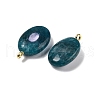 Natural Apatite & Cubic Zirconia Pendants G-Z076-01G-09-2