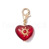 3Pcs Heart with Star Moon Sun Glass Pendant Decorations HJEW-JM03166-02-4
