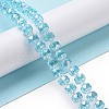 Electroplate Transparent Glass Beads Strands EGLA-H101-03E-4