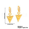 Elegant Brass Clear Cubic Zirconia Triangle Hoop Earrings IH4301-2-3
