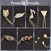 Fingerinspire 4Pcs 4 Style Safaty Chain Hanging Sweater Brooch Pin JEWB-FG0001-03-4