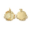 Rack Plating Brass Pave Cubic Zirconia Pendants KK-O142-01G-2