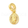 Brass Clear Cubic Zirconia European Dangle Pendants KK-D325-28G-05-1