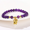 Natural Amethyst Beads Charm Bracelets WGCCAF7-05-1