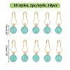 10Pcs 10 Style Number 0~9 Alloy Enamel Pendant Stitch Markers HJEW-NB00001-2