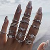 14Pcs Alloy with Rhinestone Finger Rings WG529E5-13-1