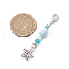 Ocean Theme Alloy Charm & Glass Beads Pendant Decorations HJEW-JM03156-03-3