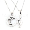 2Pcs 2 Style Alloy Musical Note Matching Puzzel Pendant Necklaces Set PW-WG57945-01-1