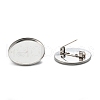 304 Stainless Steel Brooch Cabochon Settings STAS-G250-04P-C-3