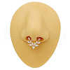 316L Surgical Stainless Steel Pave Clear Cubic Zirconia Leaf Hoop Nose Rings FS-WG2F513-03-1