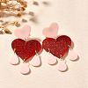 304 Stainless Steel Dangle Stud Earrings EJEW-M074-02G-2