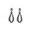 Flat Round with Teardrop Alloy Rhinestone Dangle Stud arrings FS-WG44AEC-01-5