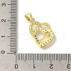 Brass Micro Pave Clear Cubic Zirconia Pendants KK-M297-31G-3
