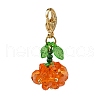 2Pcs Halloween Theme Pumpkin Glass Seed Beads Pendant Decorations HJEW-MZ00283-4