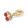 Brass Enamel European Dangle Charms KK-Q055-01G-2