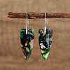 Bohemian Natural Imperial Jasper Triangle Dangle Earrings WQ9725-2-1