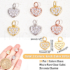  24Pcs 3 Colors Brass Micro Pave Clear Cubic Zirconia Charms KK-NB0001-41-4